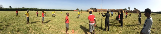 Players take the field!!! Here we prep for the first shot of the day where a players runs downfield.