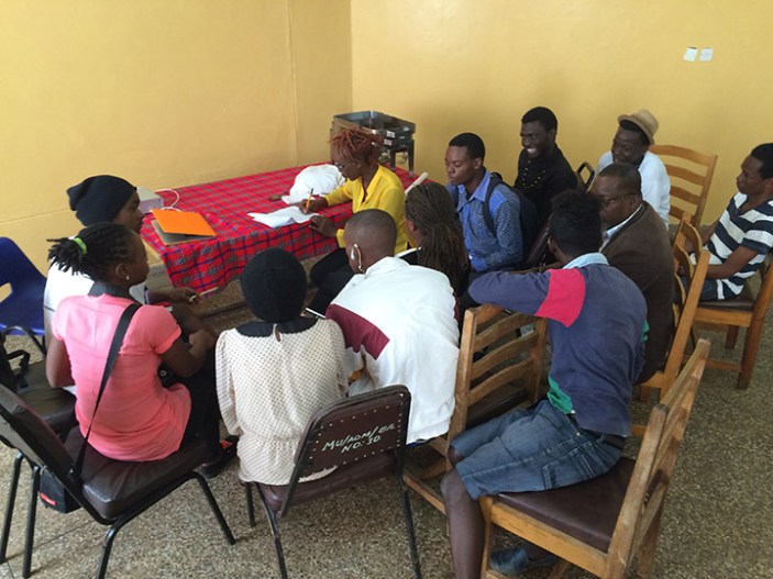 The Moi team working the way through the Afiya dialogue. Great ideas came out of this workshop.