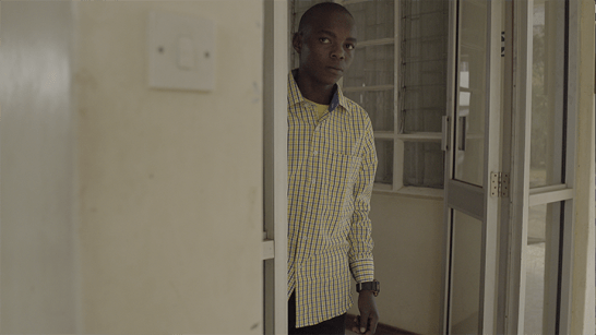 Michael following the counselor.